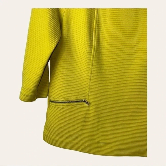 0506W.. BODEN‎ BLOUSE 3/4 SLEEVES LIME YELLOW IN COLOR ZIPPERED POCKETS - Picture 5 of 12